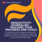 Productivity journaling is a powerful technique that can help you track your progress, achieve your goals, and boost your overall productivity